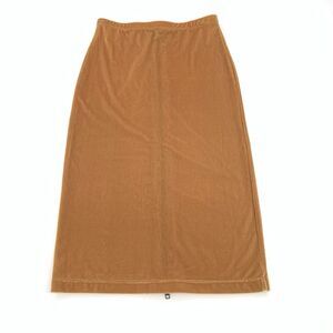 Vintage Urban Renewal Upcycled Long Crushed Velvet Pencil Skirt Small Mustard S